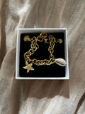Armband mit Muscheln und Seestern-Charm, Gold