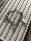 Armband mit Muscheln und Seestern-Charm, Silber